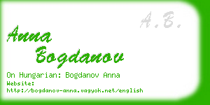 anna bogdanov business card